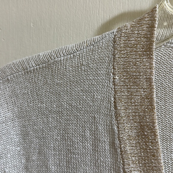 Beautiful Beige Cardigan with Gold Metallic Band - Picture 4 of 10